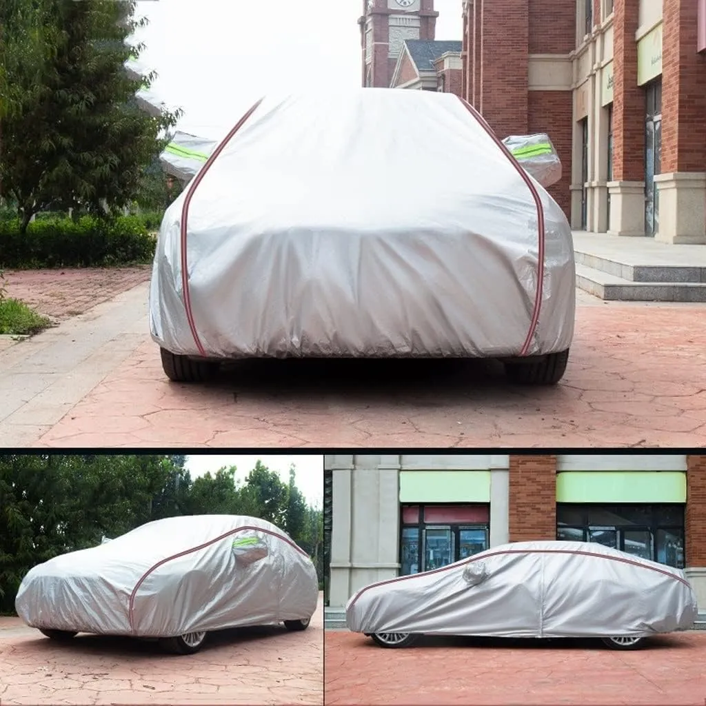 WOLWES Car Cover are Suitable for Buick Lacrosse All-Weather Windproof, Snowproof, Rainproof, UV-Protected and Breathable All-Season Universal with Side Door Zip Oxford Cloth Car Cover (Color : White