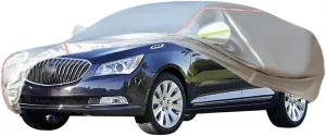 WOLWES Car Cover are Suitable for Buick Lacrosse All-Weather Windproof, Snowproof, Rainproof, UV-Protected and Breathable All-Season Universal with Side Door Zip Oxford Cloth Car Cover (Color : White