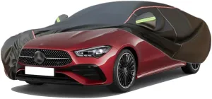 WOLWES Car Cover are Suitable for Mercedes-Benz CLA Coupé All-Weather Windproof, Snowproof, Rainproof, UV-Protected and Breathable All-Season Universal with Side Door Zip Oxford Cloth Car Cover (Colo