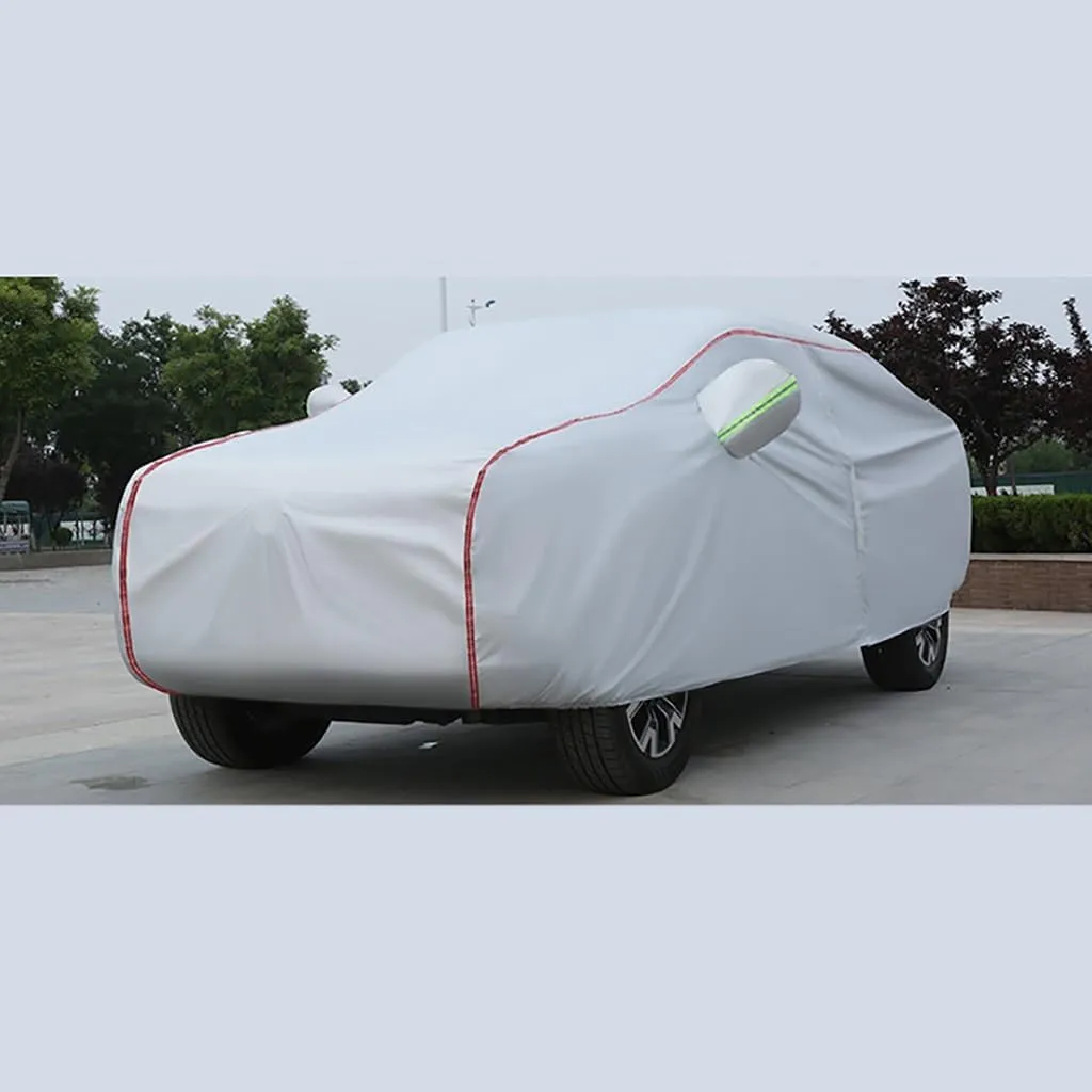 WOLWES Car Covers are Suitable for Ford F-150 Lightning Pro/XLT/Lariat/Platinum All-Weather Windproof, Snowproof, Rainproof, UV-Protected and Breathable All-Season Universal with Side Door Zip Oxford
