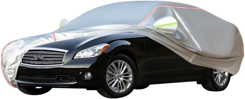 WOLWES Car Covers are Suitable for Infiniti M37/M37x 2011-2013 All-Weather Windproof, Snowproof, Rainproof, UV-Protected and Breathable All-Season Universal with Side Door Zip Oxford Cloth Car Covers