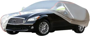 WOLWES Car Covers are Suitable for Infiniti M37/M37x 2011-2013 All-Weather Windproof, Snowproof, Rainproof, UV-Protected and Breathable All-Season Universal with Side Door Zip Oxford Cloth Car Covers