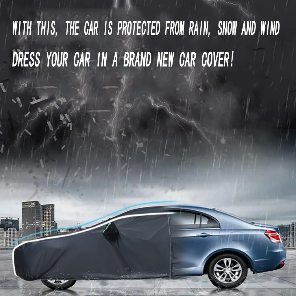 WOLWES Car Covers Are Suitable For Infiniti Q50/Q50 Hybrid 2014-2024 All-weather Windproof, Snowproof, Rainproof, UV-protected And Breathable All-season Universal With Side Door Zip Oxford Cloth Car C