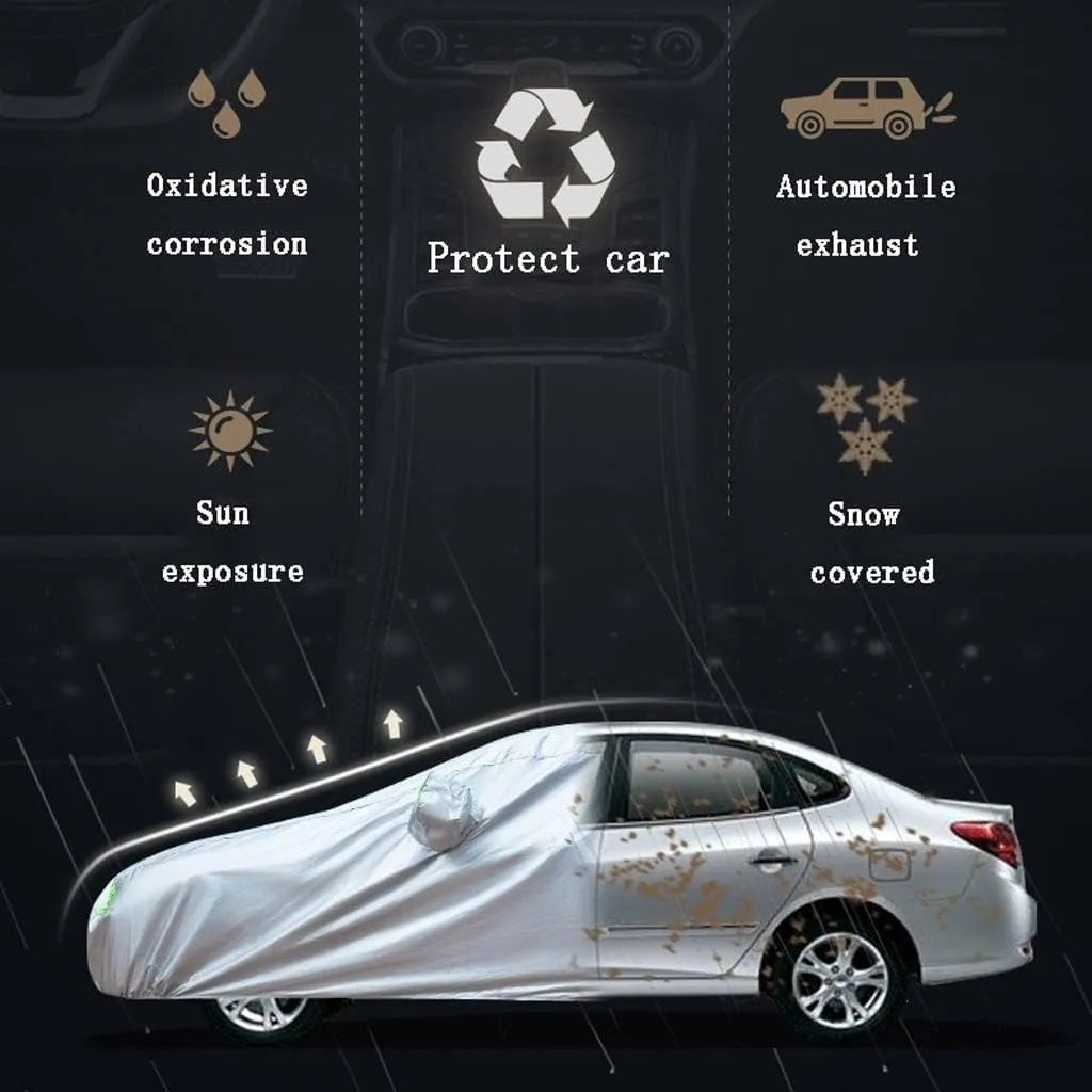 WOLWES Car Covers Are Suitable For Infiniti Q50/Q50 Hybrid 2014-2024 All-weather Windproof, Snowproof, Rainproof, UV-protected And Breathable All-season Universal With Side Door Zip Oxford Cloth Car C