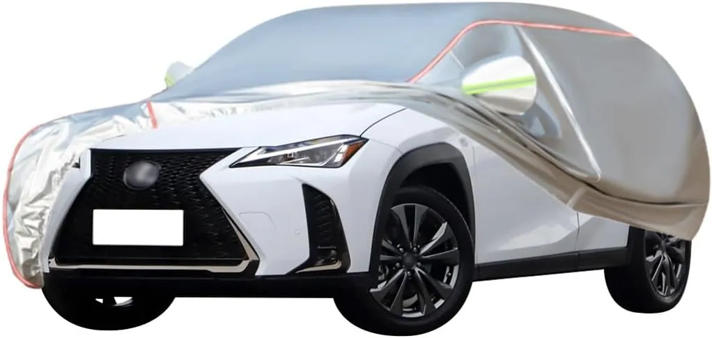 WOLWES Car Covers are Suitable for Lexus UX 200 2019-2022 All-Weather Windproof, Snowproof, Rainproof, UV-Protected and Breathable All-Season Universal with Side Door Zip Oxford Cloth Car Covers (Col