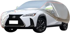 WOLWES Car Covers are Suitable for Lexus UX 200 2019-2022 All-Weather Windproof, Snowproof, Rainproof, UV-Protected and Breathable All-Season Universal with Side Door Zip Oxford Cloth Car Covers (Col