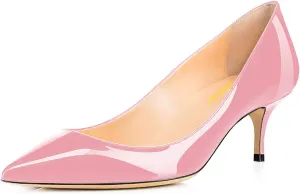Women Fashion Pointed Toe Slip On Comfort Basic Kitten Heel Pumps Shoes