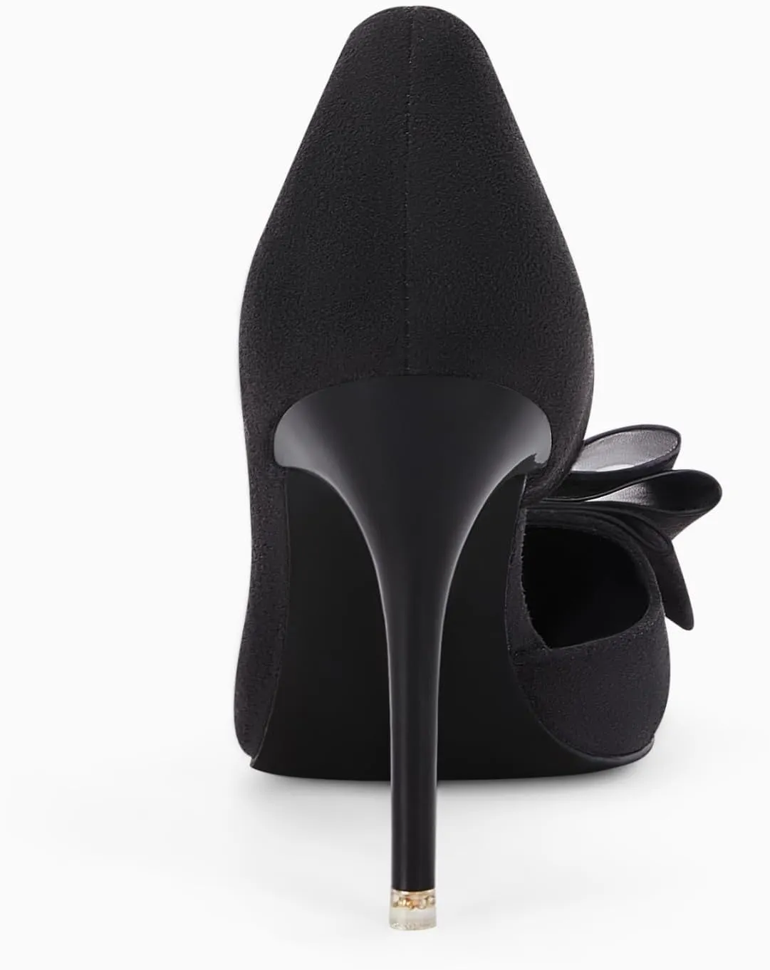 Womens Bow Heels Closed Pointed Toe Dress Shoes Stiletto Slip on Wedding Pumps