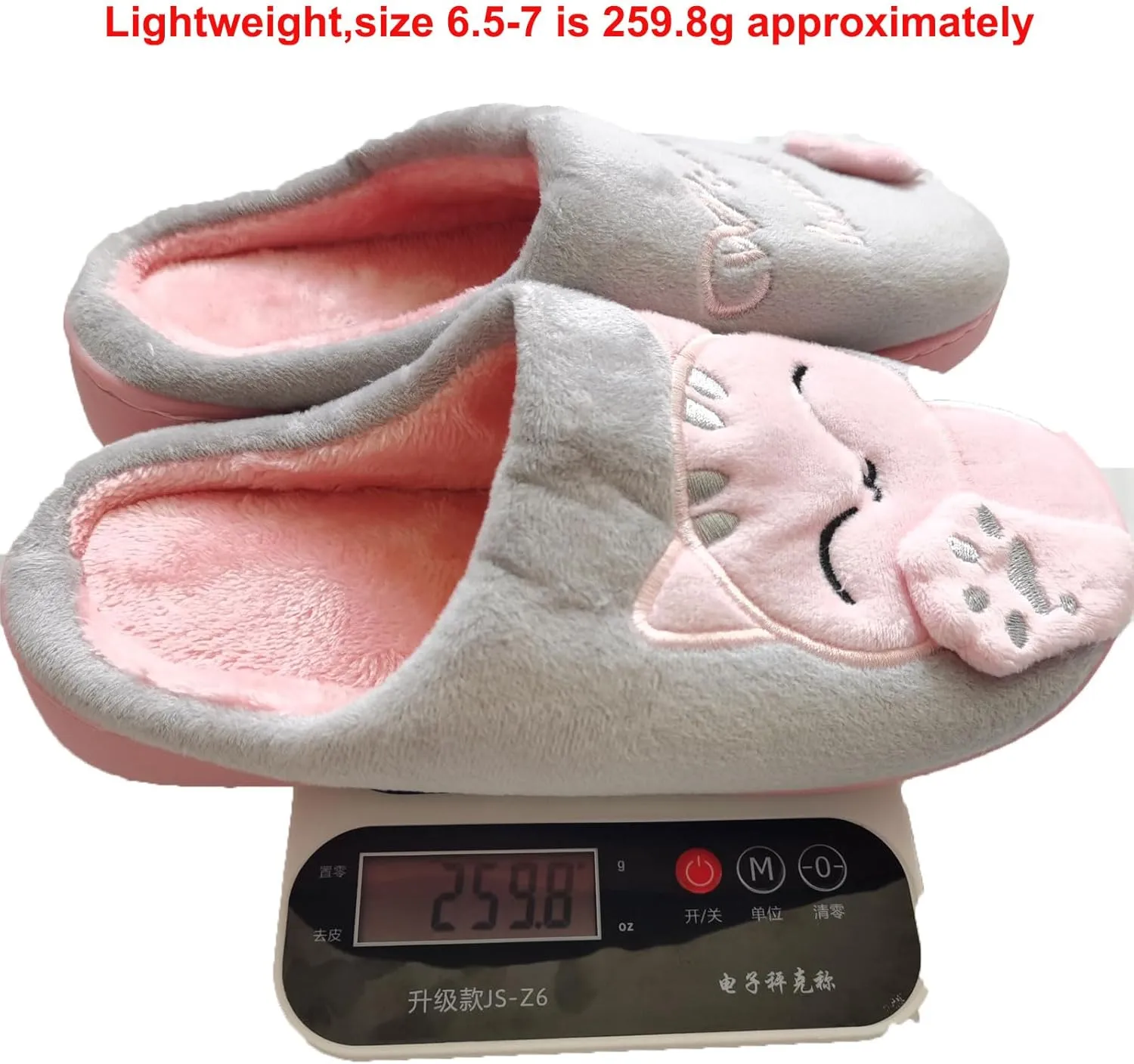 Womens Cute Cat Animal Plush Slip On Winter Warm Bedroom Shoes Memory Foam House Slippers Non Slip Sole