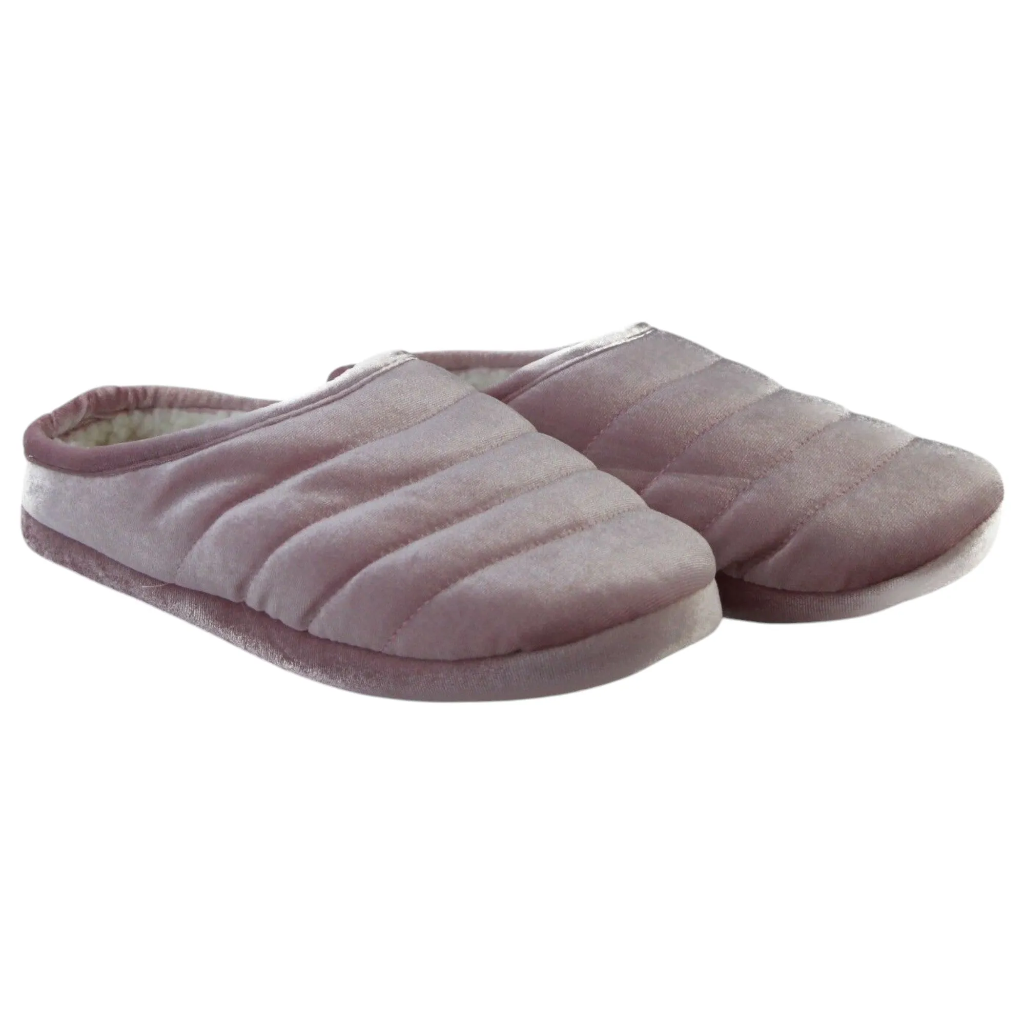 Womens Grosby Puffer Slip On Slippers Pink