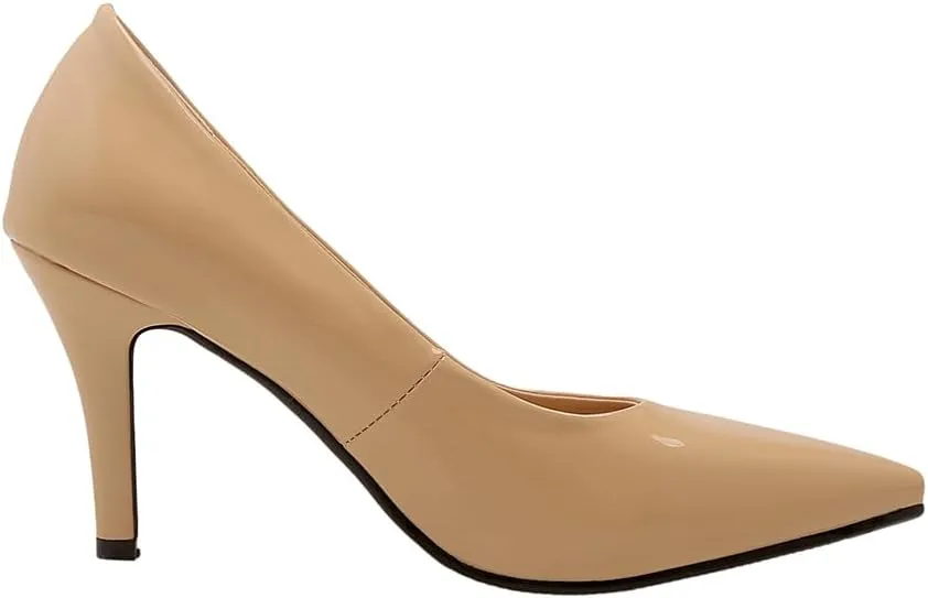 Women's Men's Pointed Toe Mid Heel Plus Size Slip On Wedding Dress Pumps Shoes