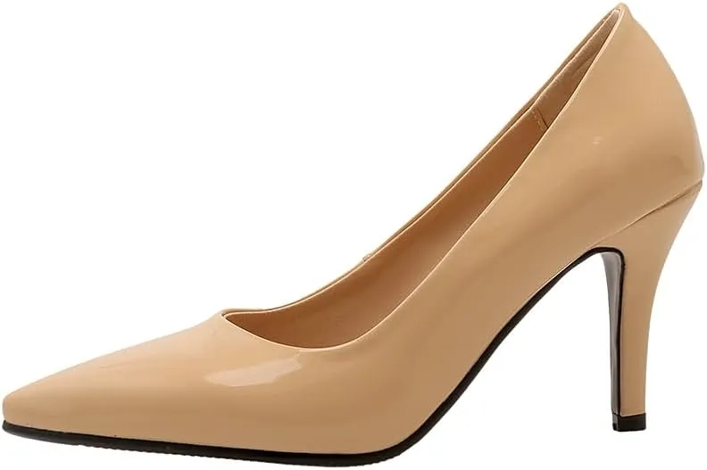 Women's Men's Pointed Toe Mid Heel Plus Size Slip On Wedding Dress Pumps Shoes