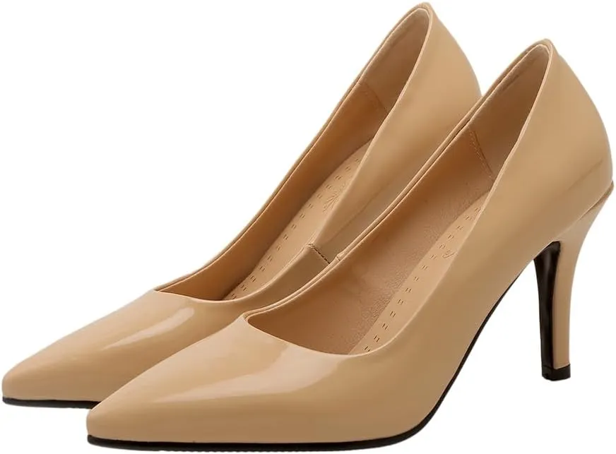 Women's Men's Pointed Toe Mid Heel Plus Size Slip On Wedding Dress Pumps Shoes