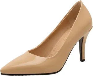 Women's Men's Pointed Toe Mid Heel Plus Size Slip On Wedding Dress Pumps Shoes