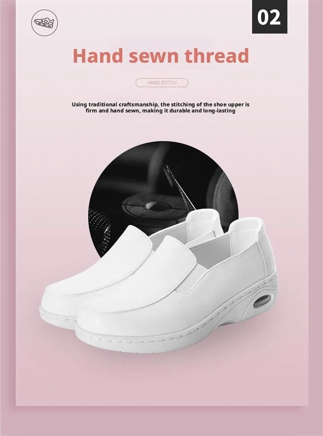 Womens Nursing Shoes Slip On Lightweight White Non-Slip Support for Women Healthcare Womens Work Shoes Comfortable