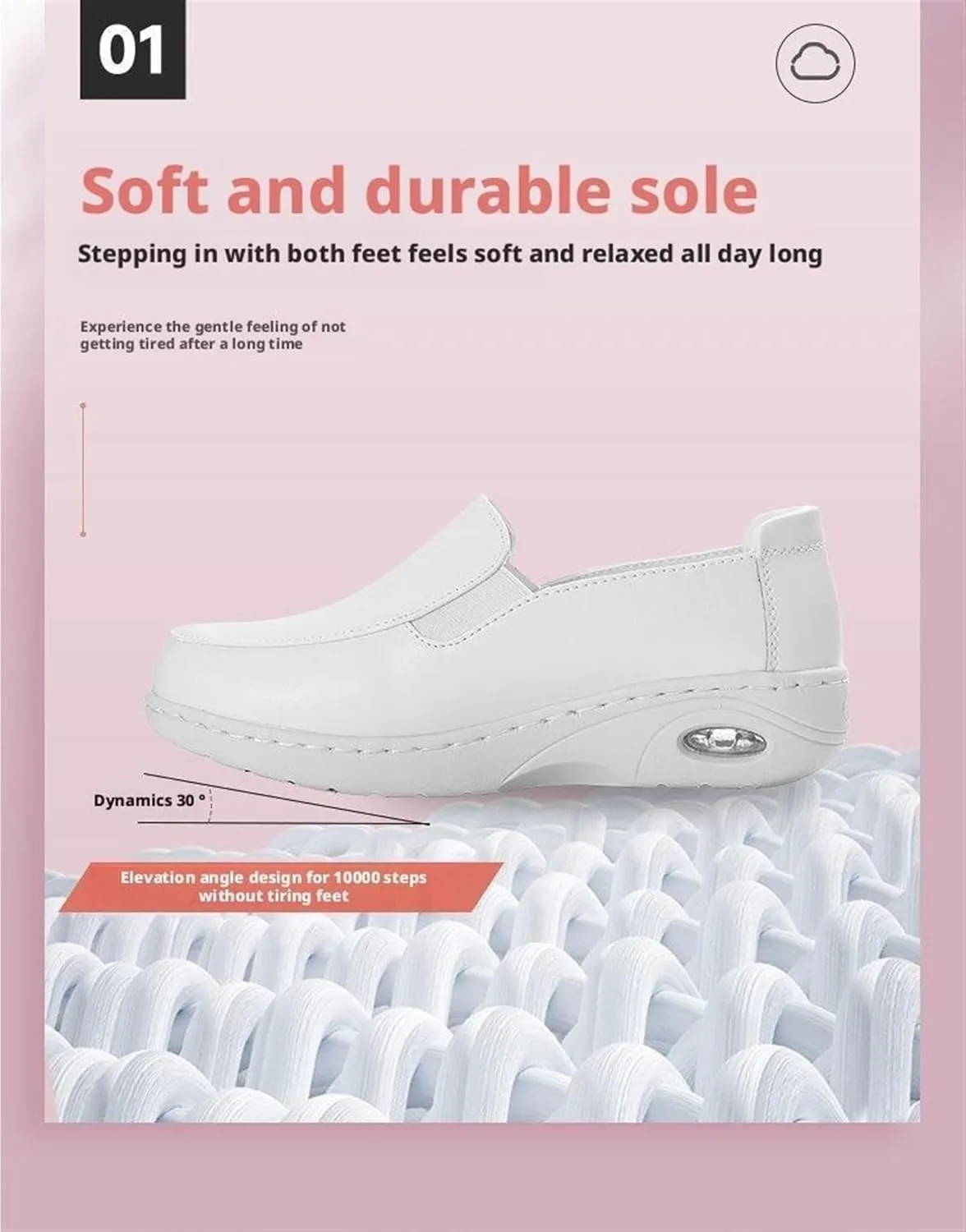 Womens Nursing Shoes Slip On Lightweight White Non-Slip Support for Women Healthcare Womens Work Shoes Comfortable