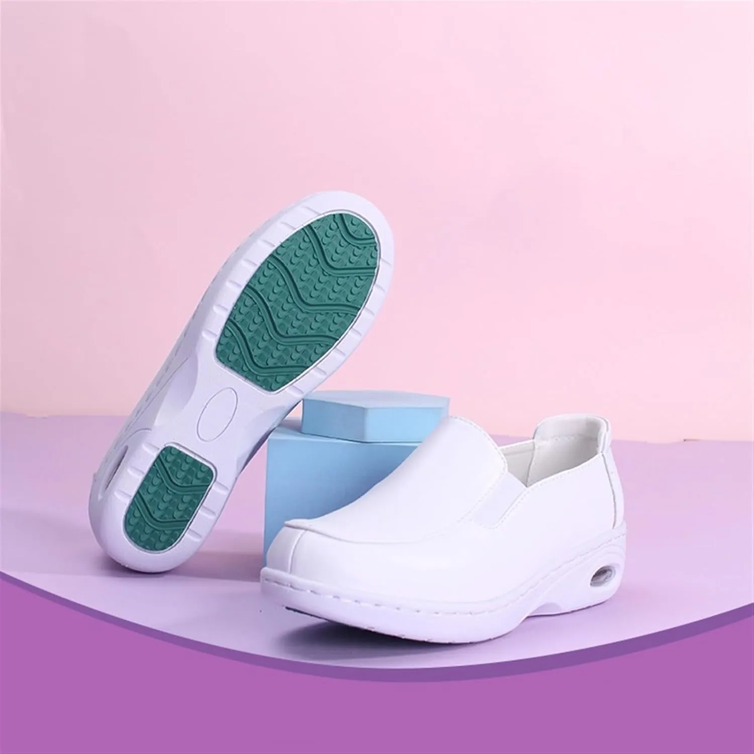 Womens Nursing Shoes Slip On Lightweight White Non-Slip Support for Women Healthcare Womens Work Shoes Comfortable