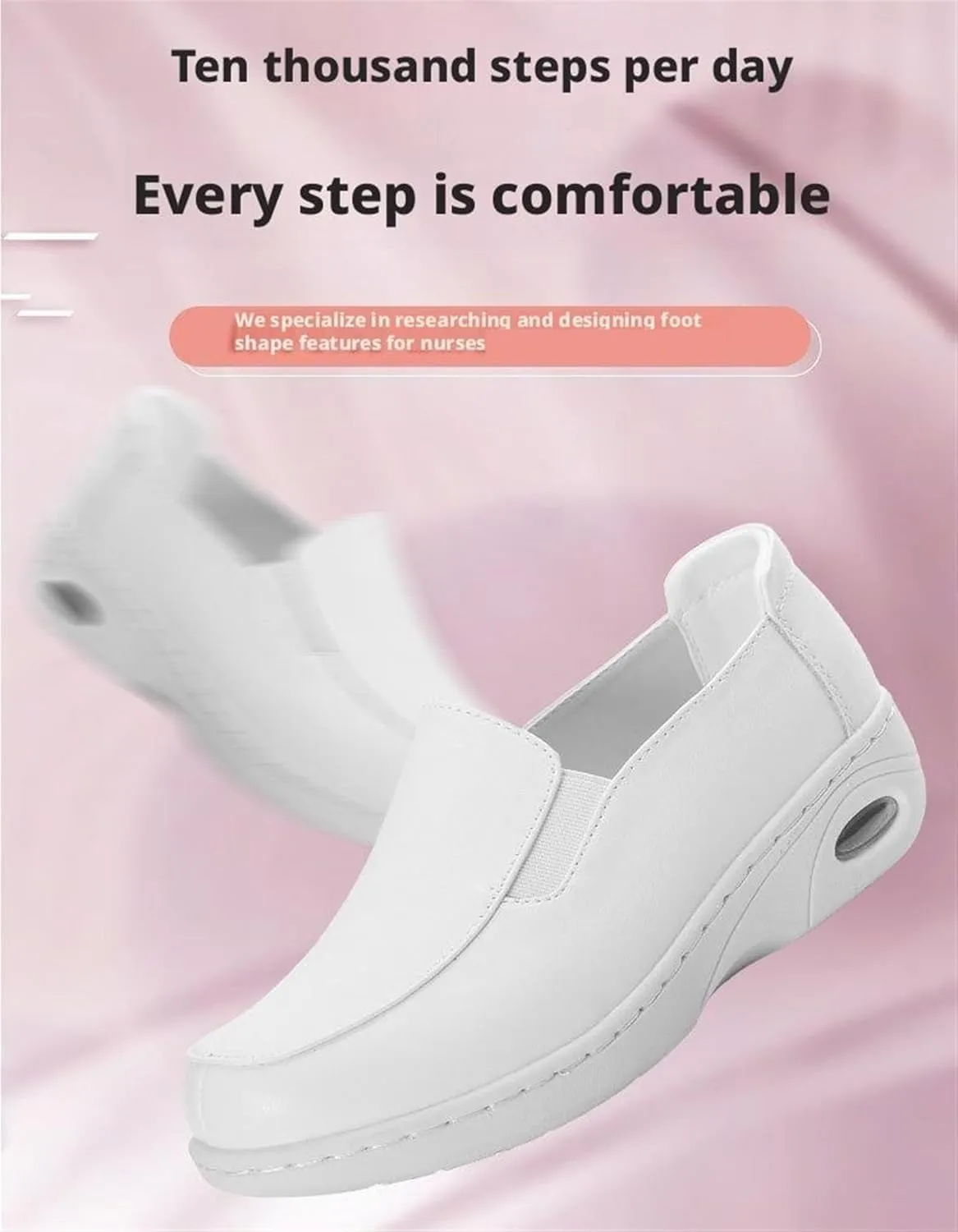 Womens Nursing Shoes Slip On Lightweight White Non-Slip Support for Women Healthcare Womens Work Shoes Comfortable