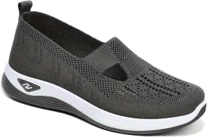 Women's Orthopedic Athletic Walking Shoes Slip On Casual Moderatearch Support Mesh-Comfortable Workout Sneakers