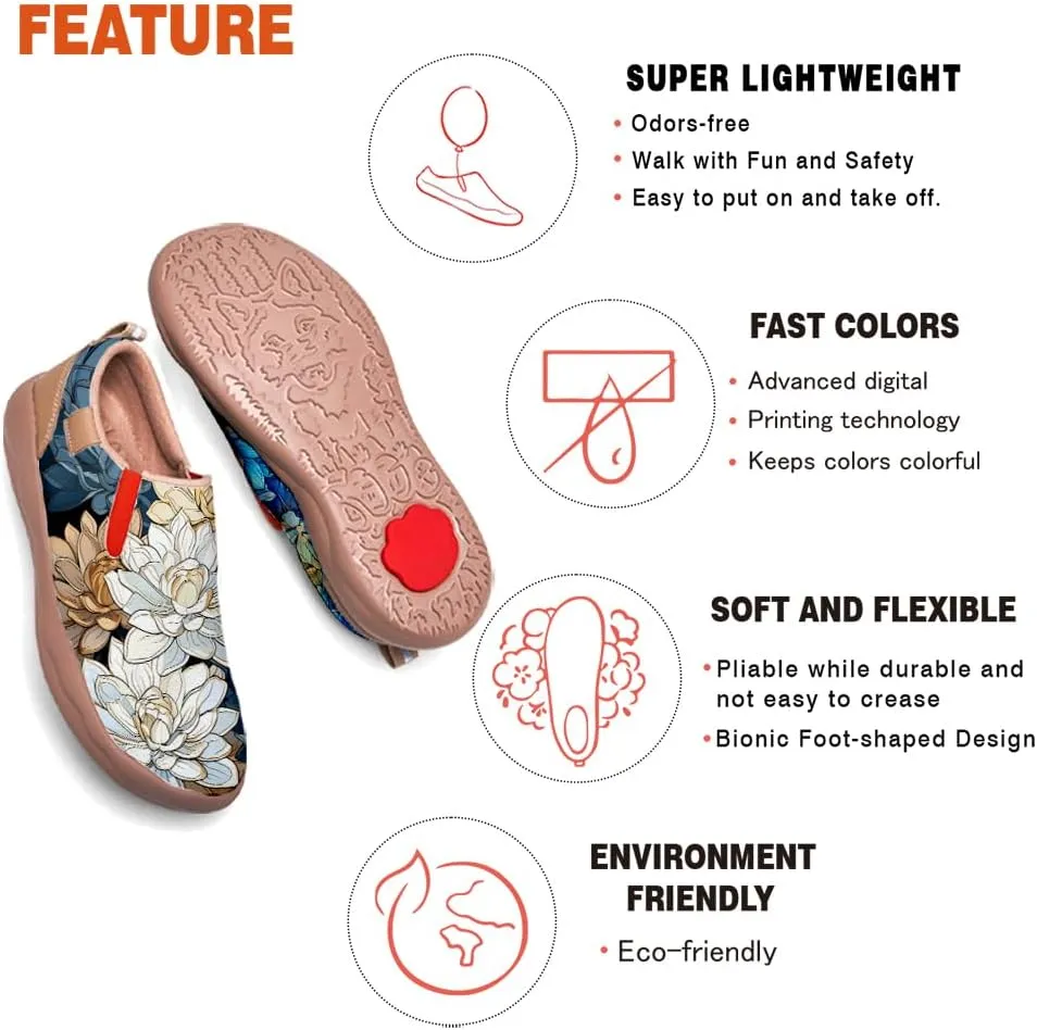 Women's Painted Travel Shoes Casual Slip On Comfortable Walking Loafers