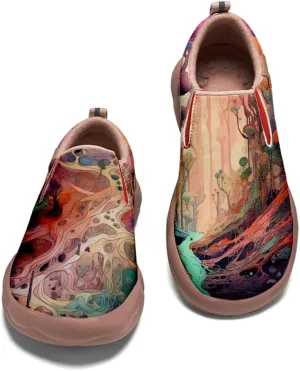 Women's Painted Travel Shoes Casual Slip On Comfortable Walking Loafers