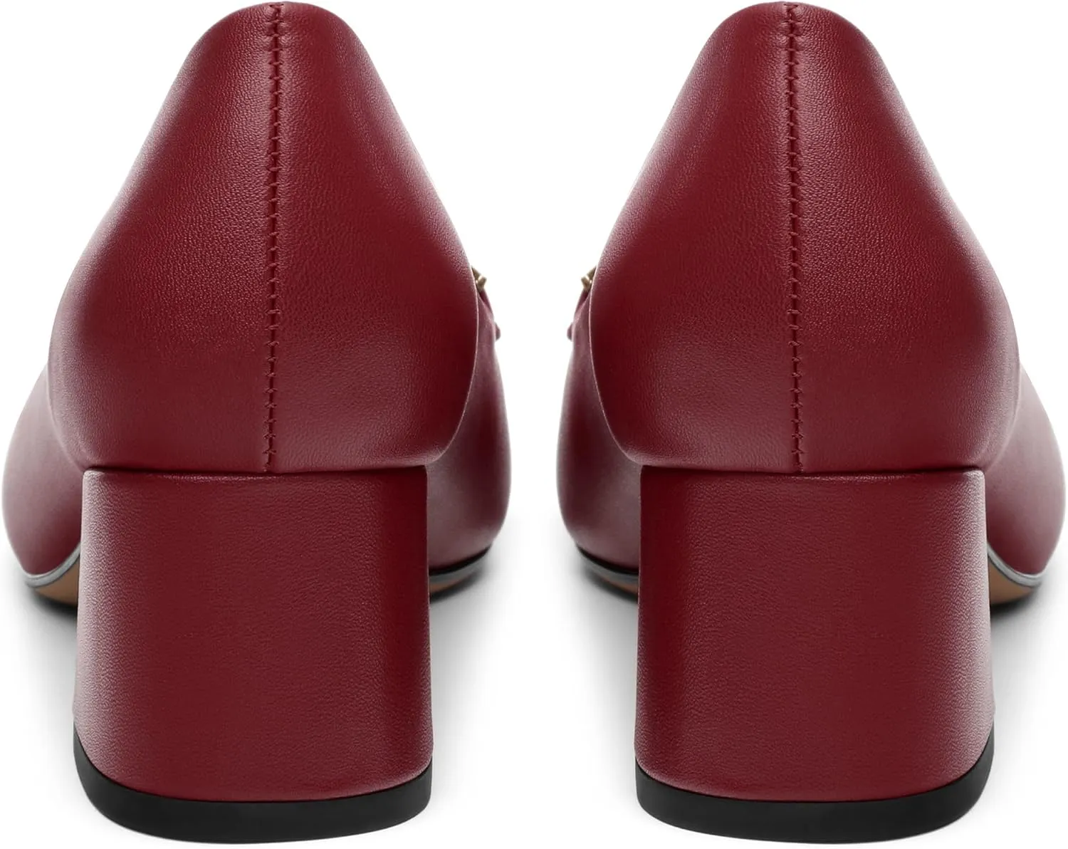 Women's Pumps Low Chunky Block Heel Square Toe Slip On Comfortable Dress Shoes for Work Office Casual