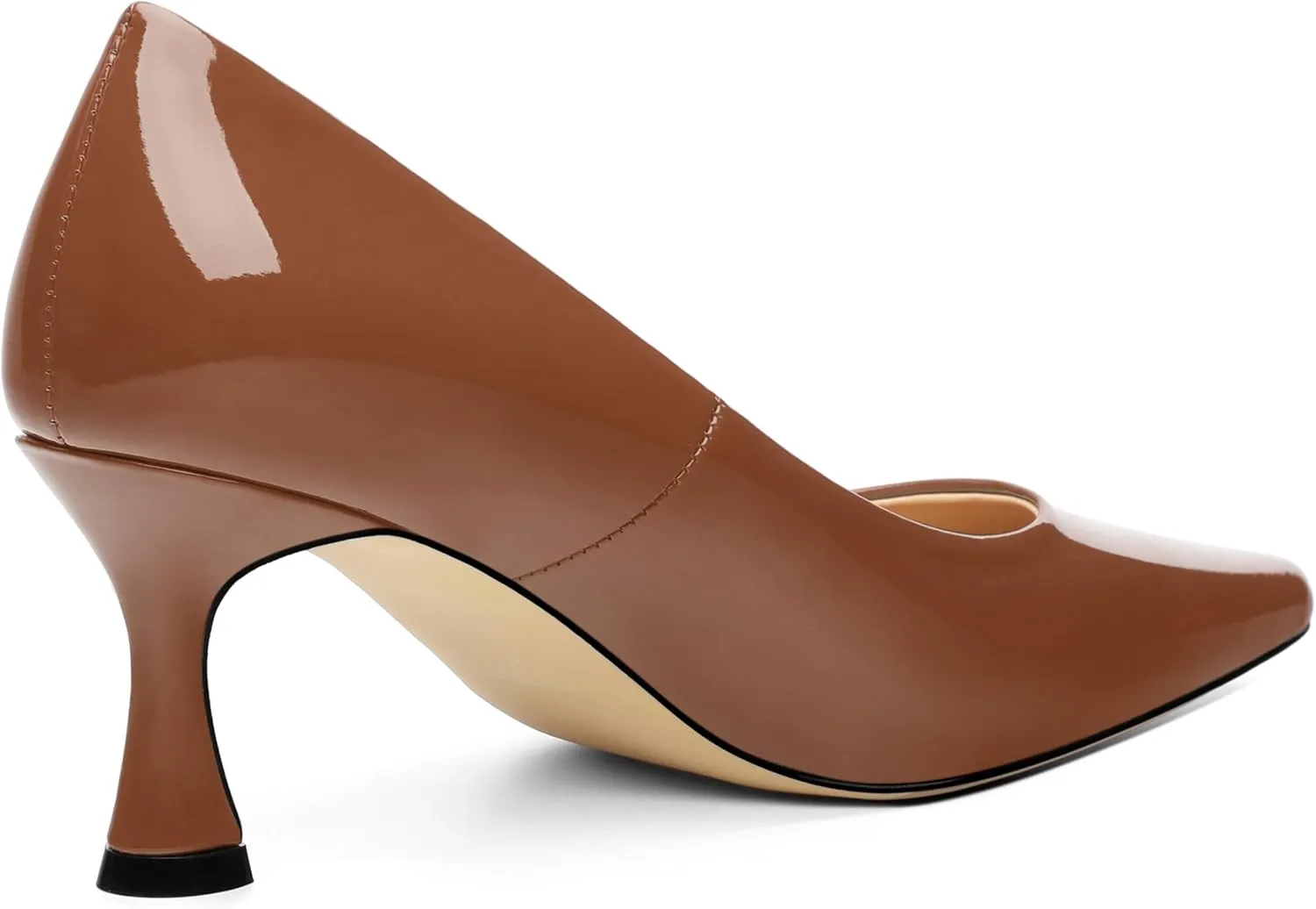 Women's Pumps, Slip On Pointed Closed Toe Kitten Heels for Women, Patent Comfortable Mid Heel Pumps Women's Office Dress Shoes 2.5 Inch