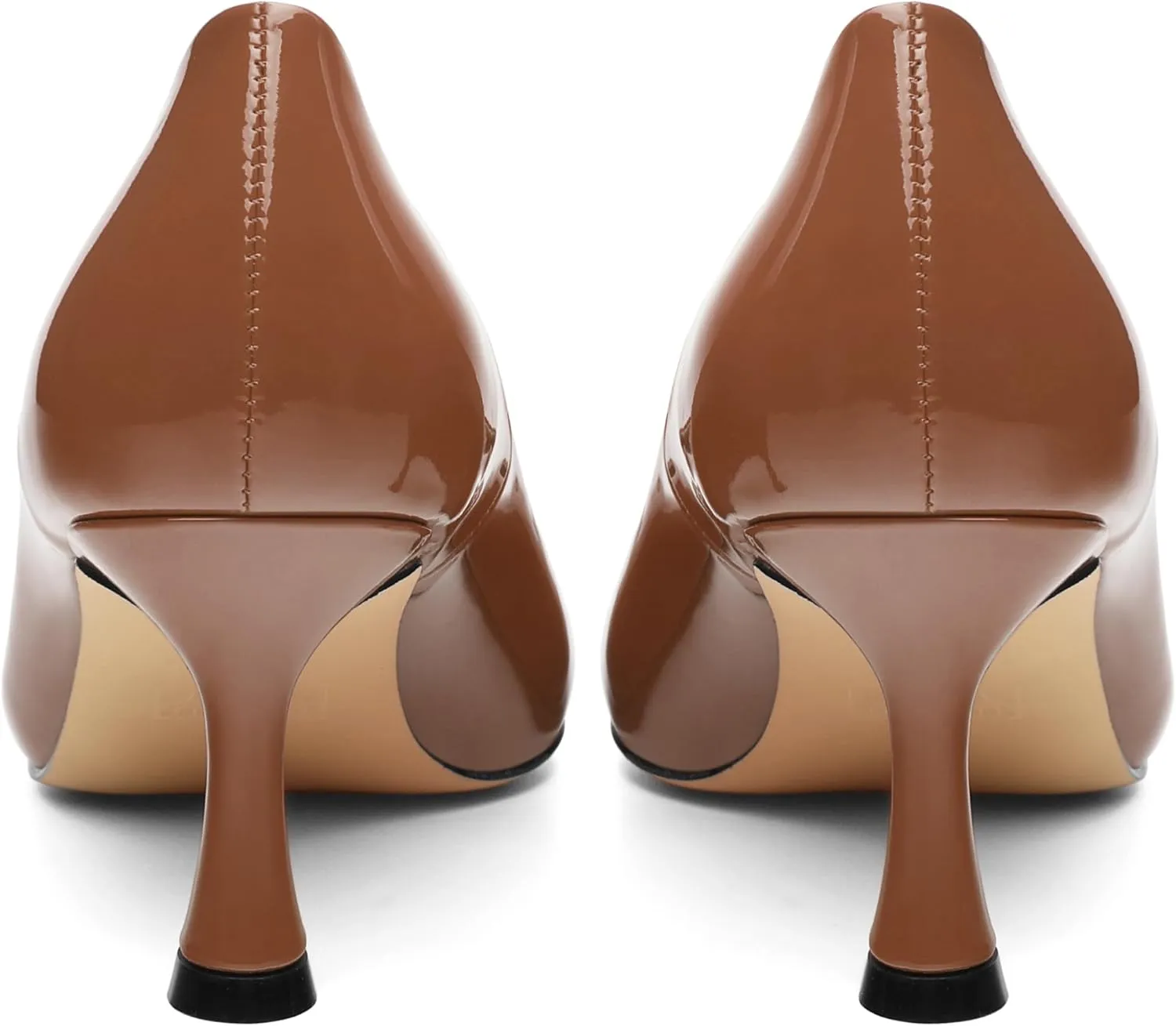 Women's Pumps, Slip On Pointed Closed Toe Kitten Heels for Women, Patent Comfortable Mid Heel Pumps Women's Office Dress Shoes 2.5 Inch