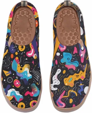 Women's Slip On Art Travel Shoes Lightweight Knit Sneaker Comfortable Walking Loafer Flat