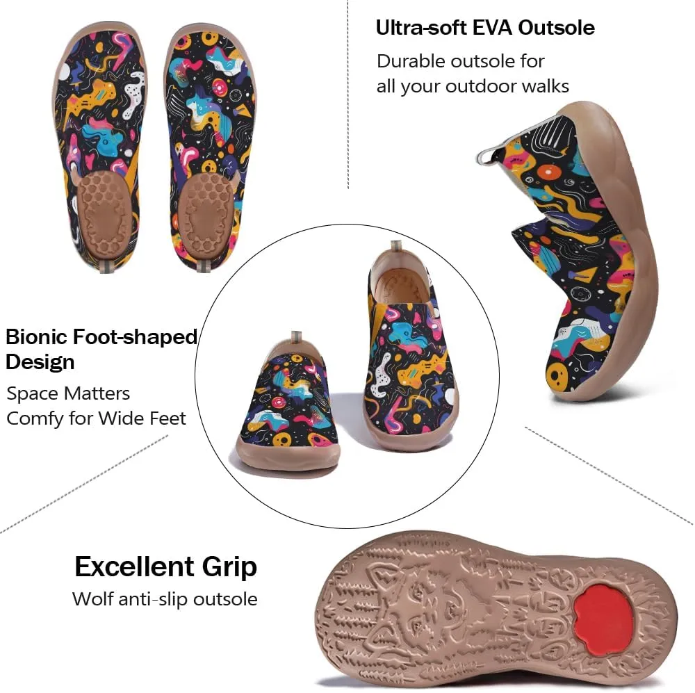Women's Slip On Art Travel Shoes Lightweight Knit Sneaker Comfortable Walking Loafer Flat