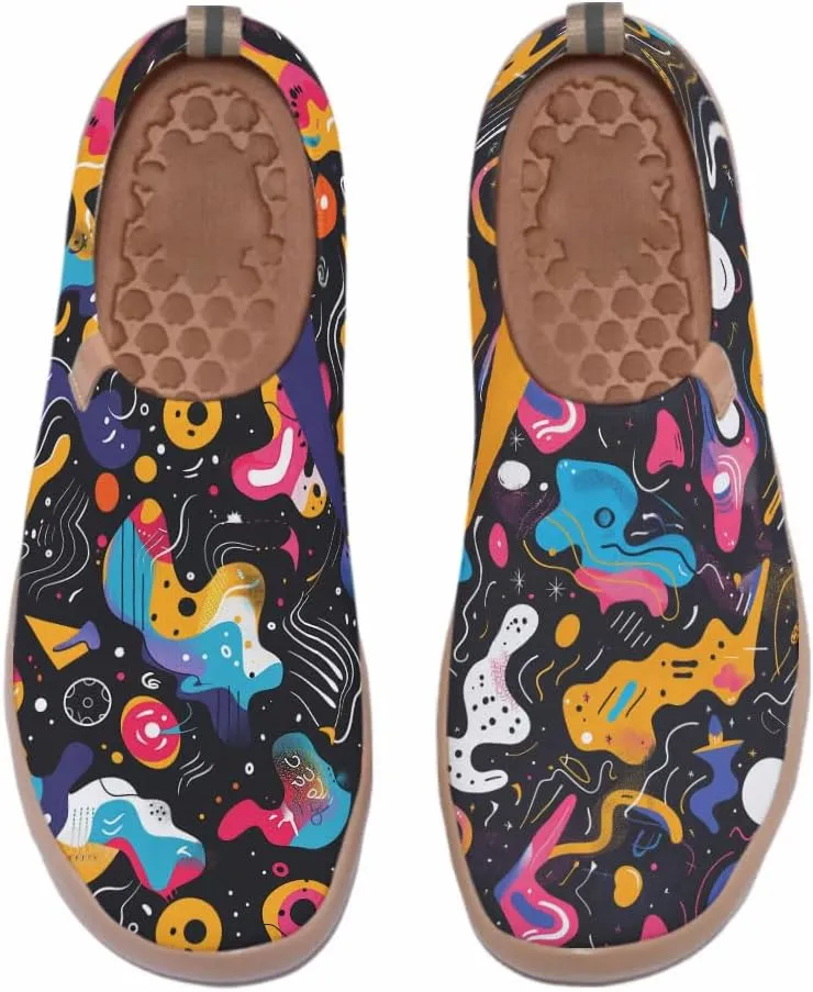 Women's Slip On Art Travel Shoes Lightweight Knit Sneaker Comfortable Walking Loafer Flat