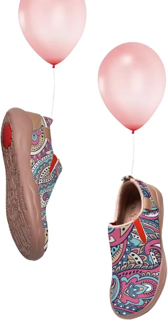 Womens Slip On Travel Shoes - Loafers Mandala Painted Sneakers Lightweight Comfortable Casual Walking Shoes
