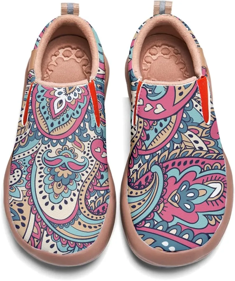 Womens Slip On Travel Shoes - Loafers Mandala Painted Sneakers Lightweight Comfortable Casual Walking Shoes