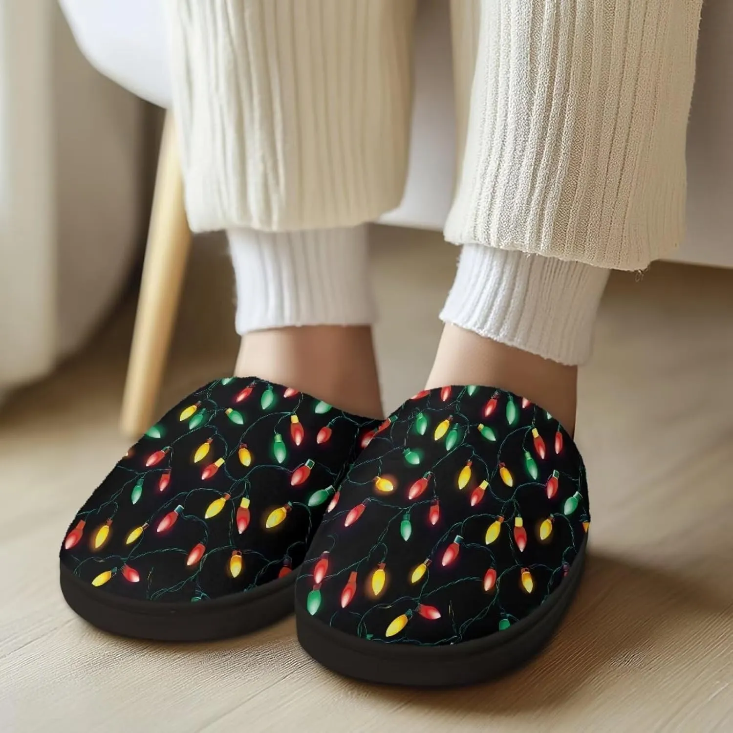 Womens Slippers Comfortable Non-slip Warm Fuzzy Slippers