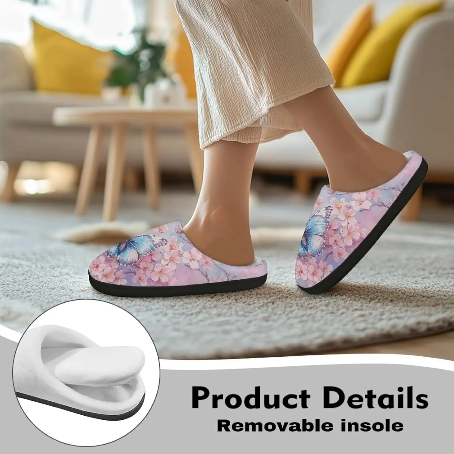 Womens Slippers Comfortable Non-slip Warm Fuzzy Slippers