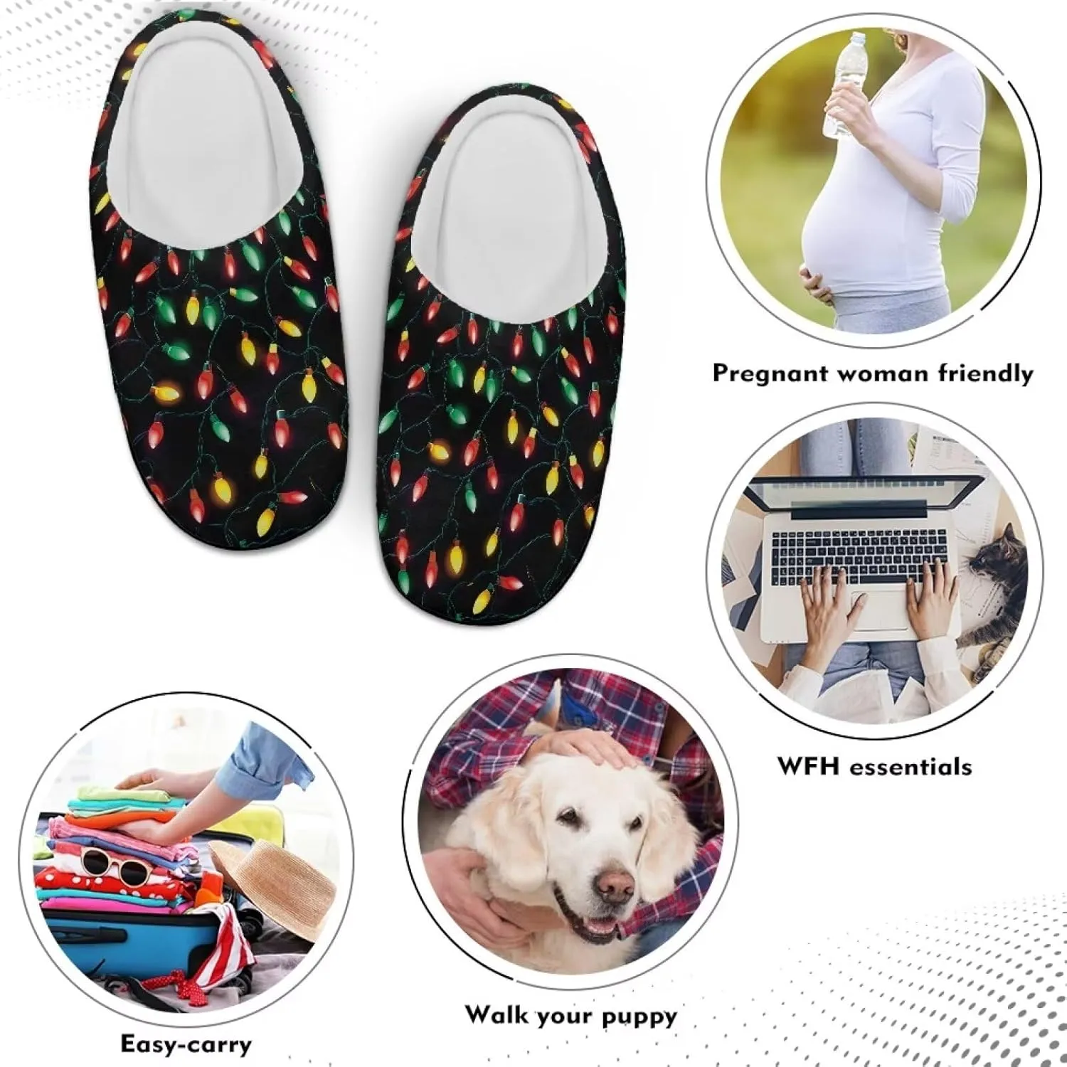 Womens Slippers Comfortable Non-slip Warm Fuzzy Slippers