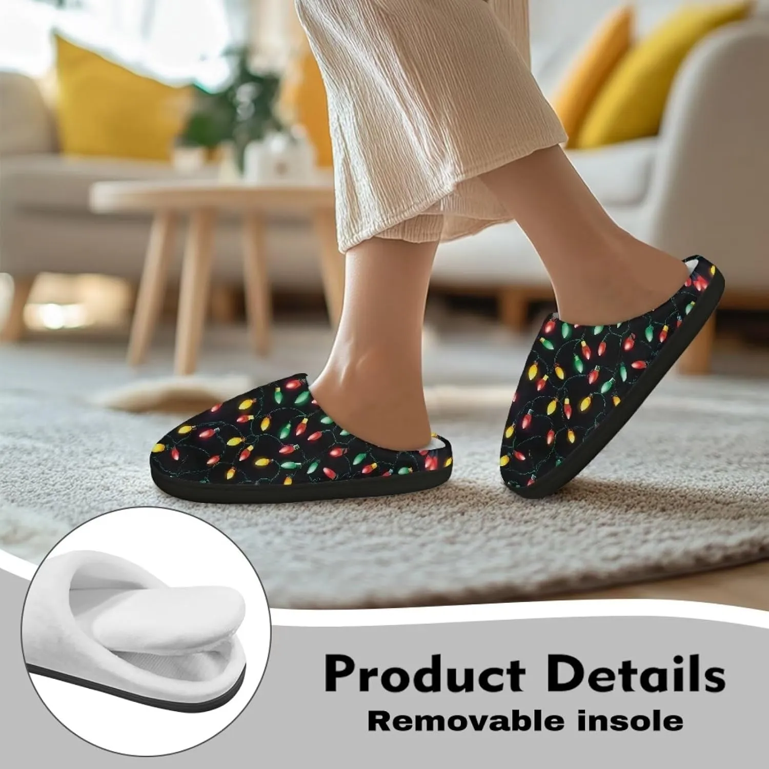 Womens Slippers Comfortable Non-slip Warm Fuzzy Slippers