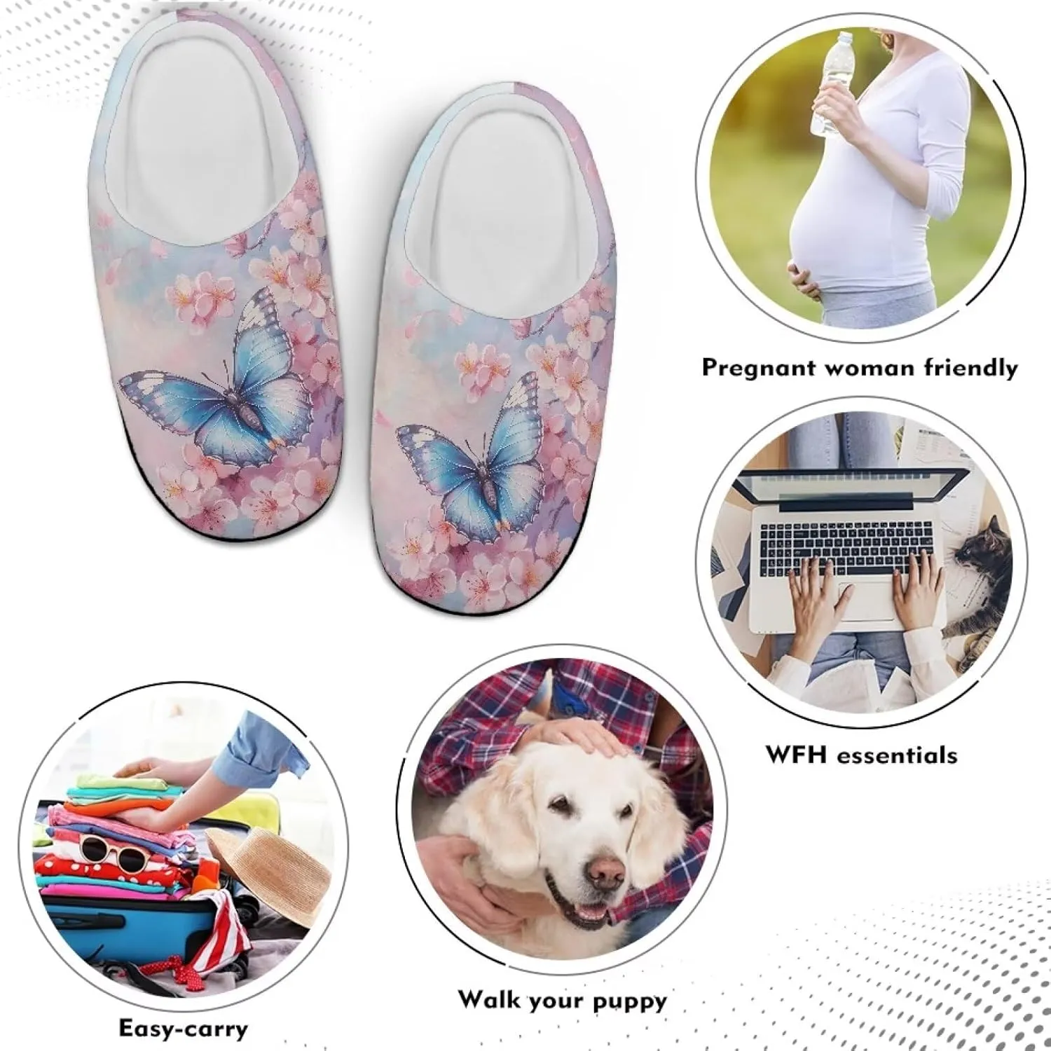 Womens Slippers Comfortable Non-slip Warm Fuzzy Slippers