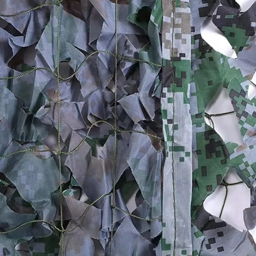 Woodland Camouflage Concealment Net - 210D Oxford Fabric Camo Net Camouflage Tarp Netting Sunshade Mesh, Fence Canopy Net with Nylon Mesh Net for Car-Covering Bird Watching 4x8m(13.1x26.2ft)