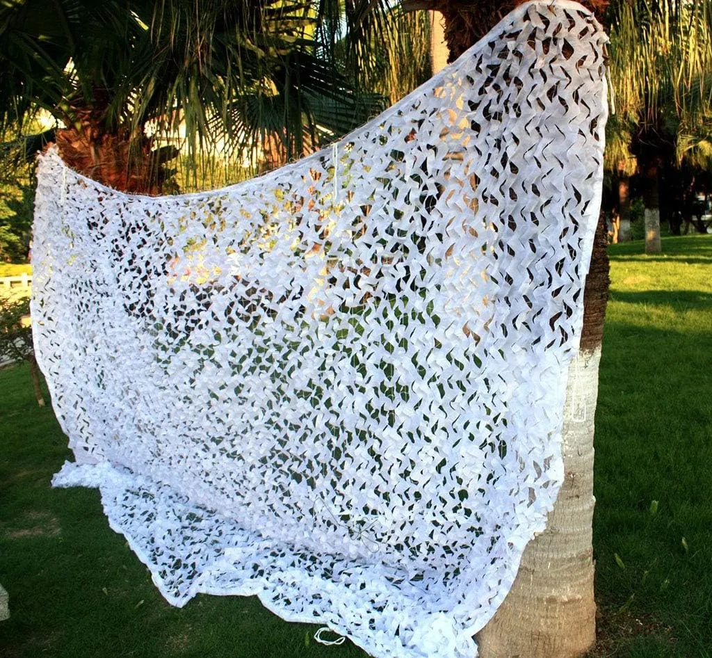 Woodland Camouflage Netting,Jungle Military White Camo Net Sunscreen Nets for Wildlife Hunting, Photography, Car Sun Shade, Leisure Camping, Bars
