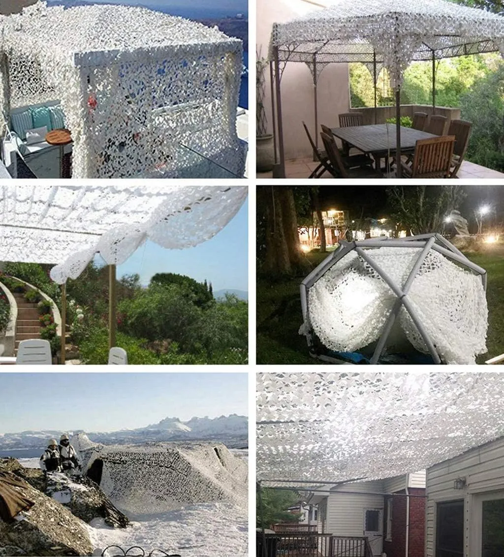 Woodland Camouflage Netting,Jungle Military White Camo Net Sunscreen Nets for Wildlife Hunting, Photography, Car Sun Shade, Leisure Camping, Bars