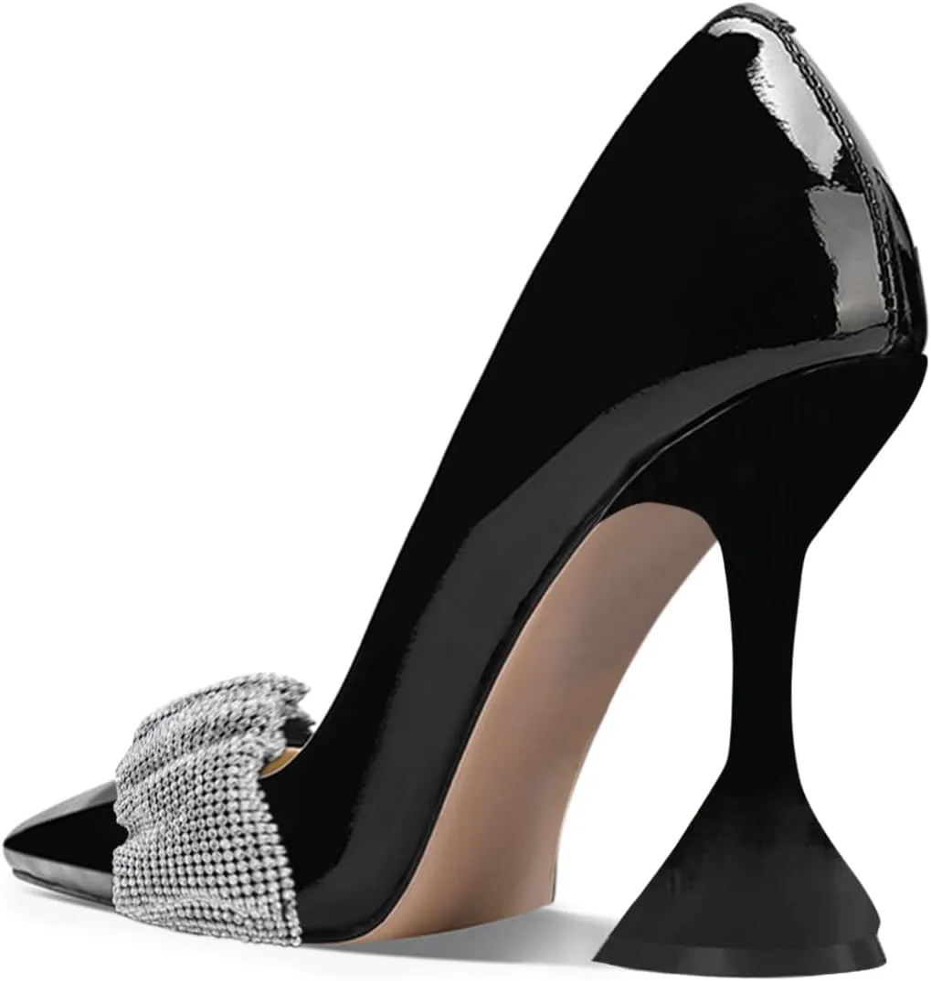 YDN Women Pointed Toe Slip on Pumps Special Kitten High Heel Shoes Party Prom Dress Lady Size 4-16 US