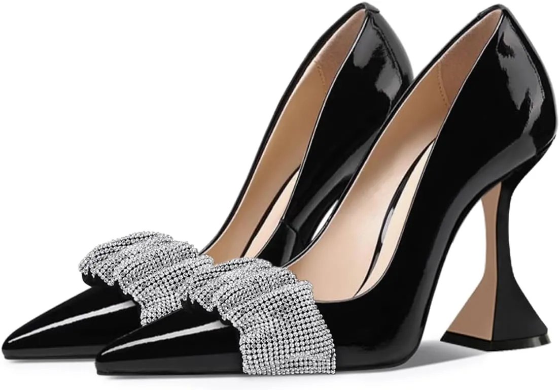 YDN Women Pointed Toe Slip on Pumps Special Kitten High Heel Shoes Party Prom Dress Lady Size 4-16 US