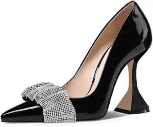 YDN Women Pointed Toe Slip on Pumps Special Kitten High Heel Shoes Party Prom Dress Lady Size 4-16 US