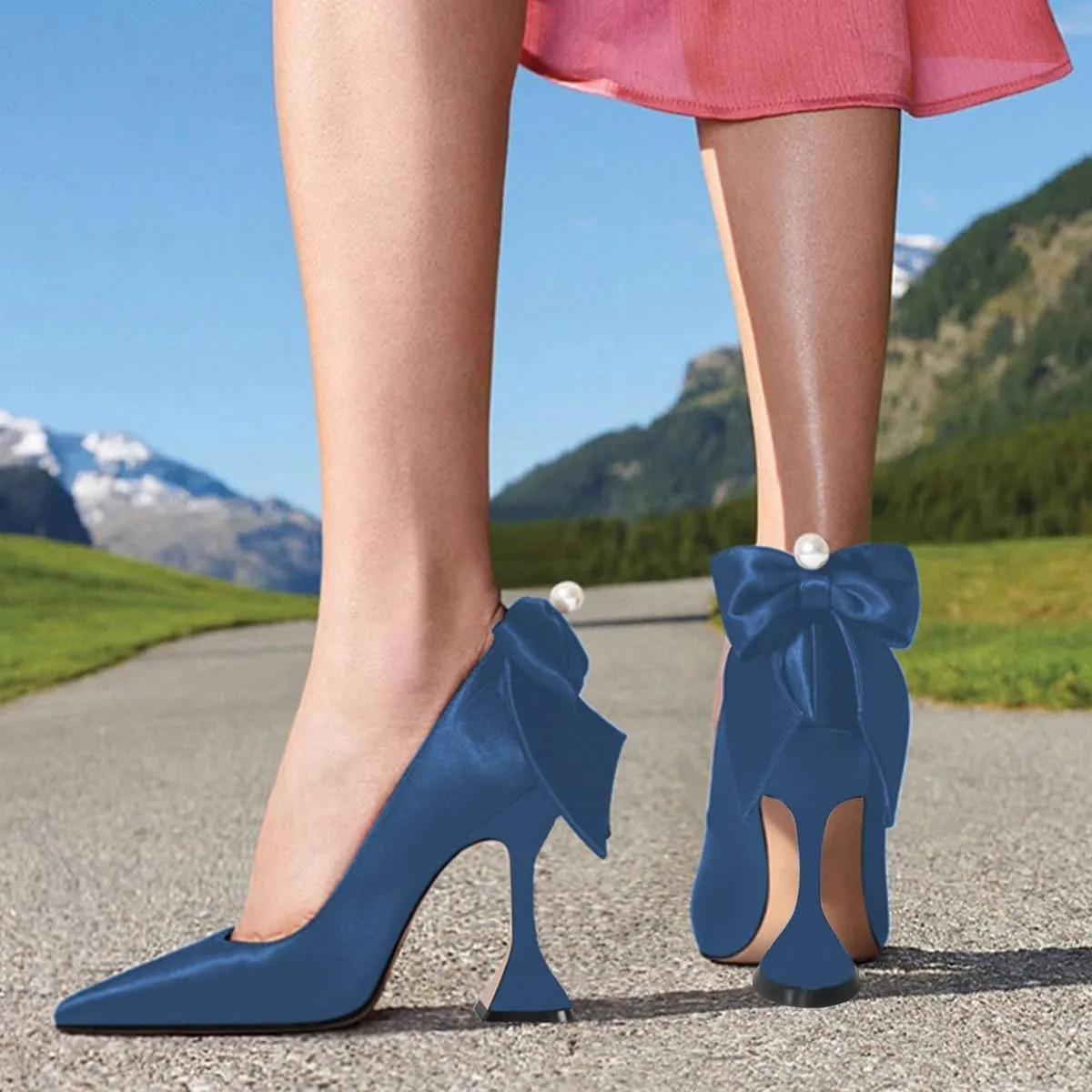 YDN Women's Pointy Toe Slip on Pumps Special High Heels Party Prom Dress Ladies Shoe Size 4-16 US