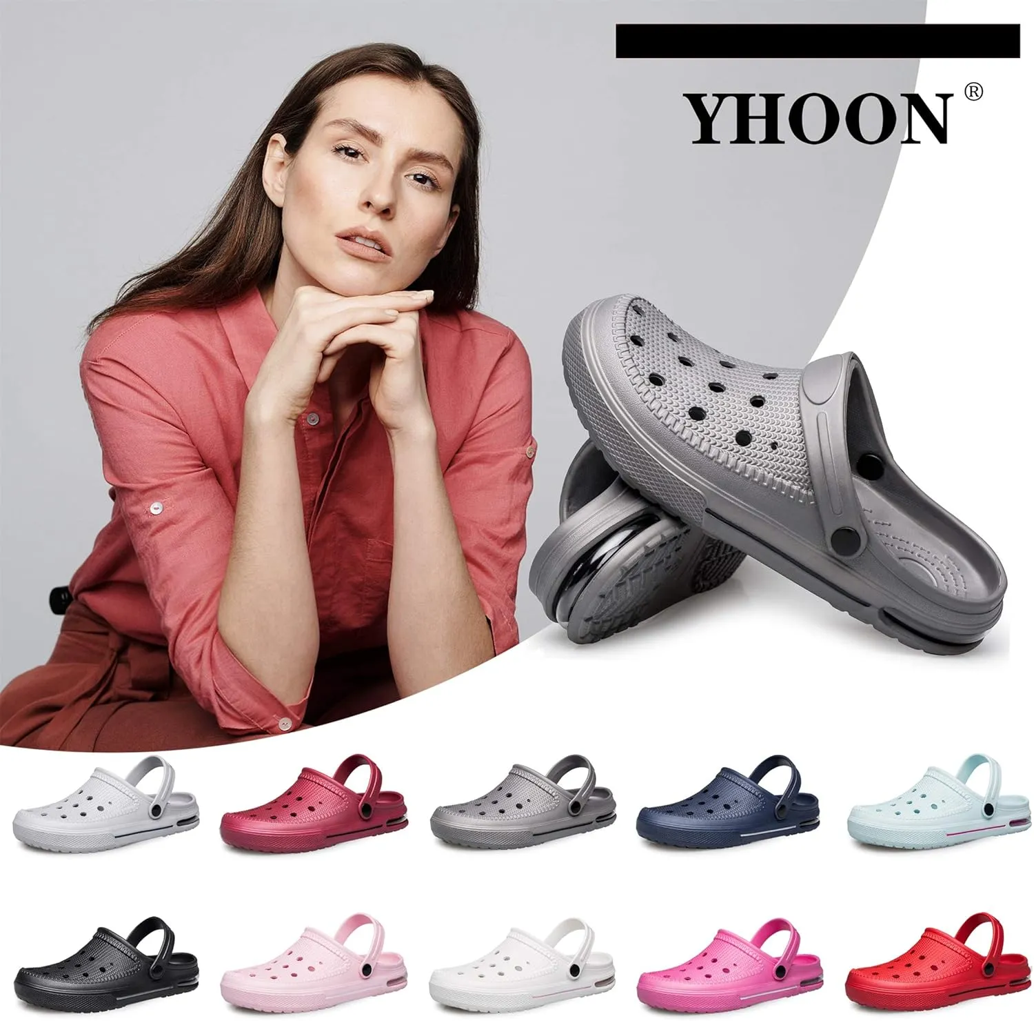 YHOON Unisex Garden Clogs Shoes | Water Shoes | Comfortable Slip on Shoes Air Cushion Slippers