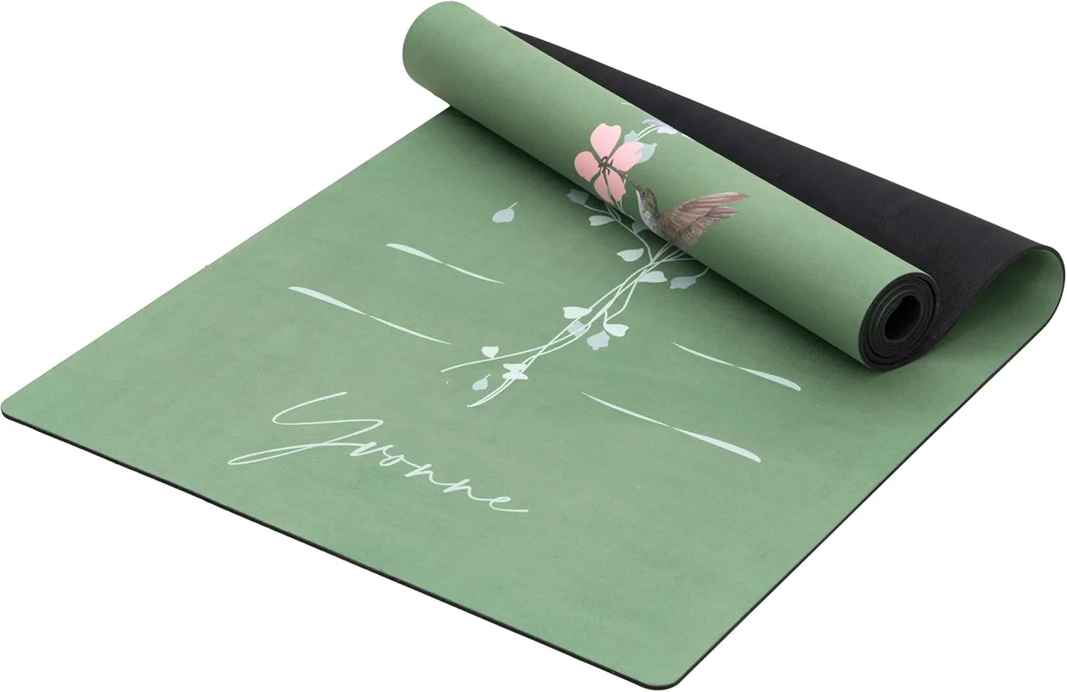 Yvonne Hummingbird Spirit Yoga Mat – Non-Slip, Durable & Easy to Clean, Superior Grip, Eco-Friendly, 4mm Thick (1/6”), Free Carrying Strap