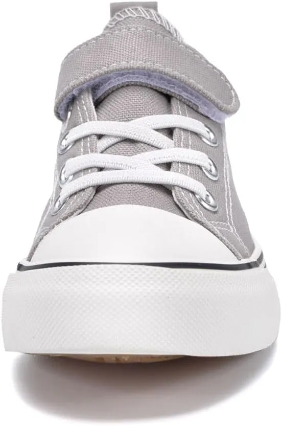 Zoroadke Toddler Boys and Girls Sneakers Low Top Adjustable Strap Canvas Shoes for Kids