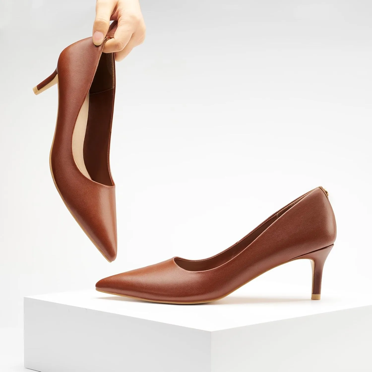 ZURIN Women's Pointed Toe Comfortable Stiletto Heels Closed Toe Dress Pumps Shoes for Wedding Work Office Business