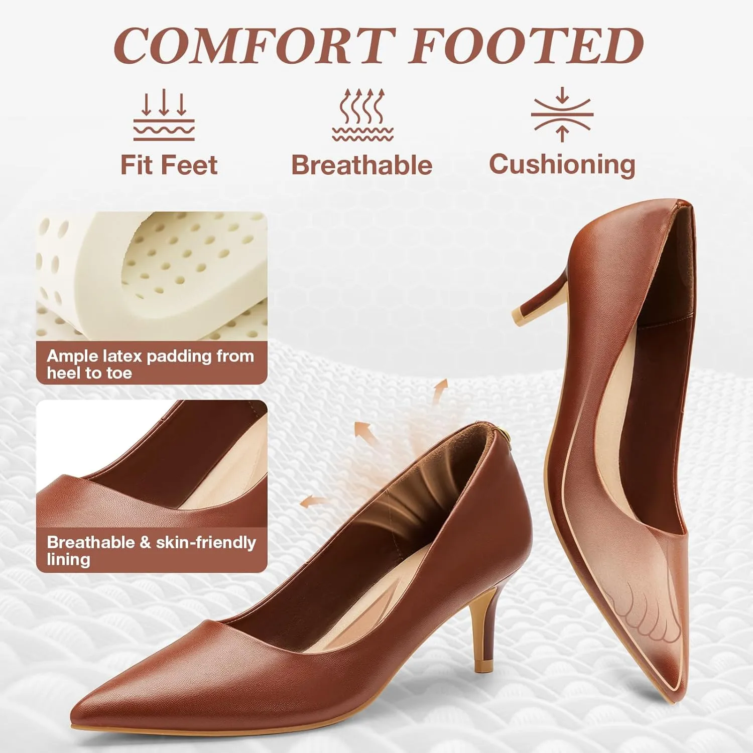ZURIN Women's Pointed Toe Comfortable Stiletto Heels Closed Toe Dress Pumps Shoes for Wedding Work Office Business